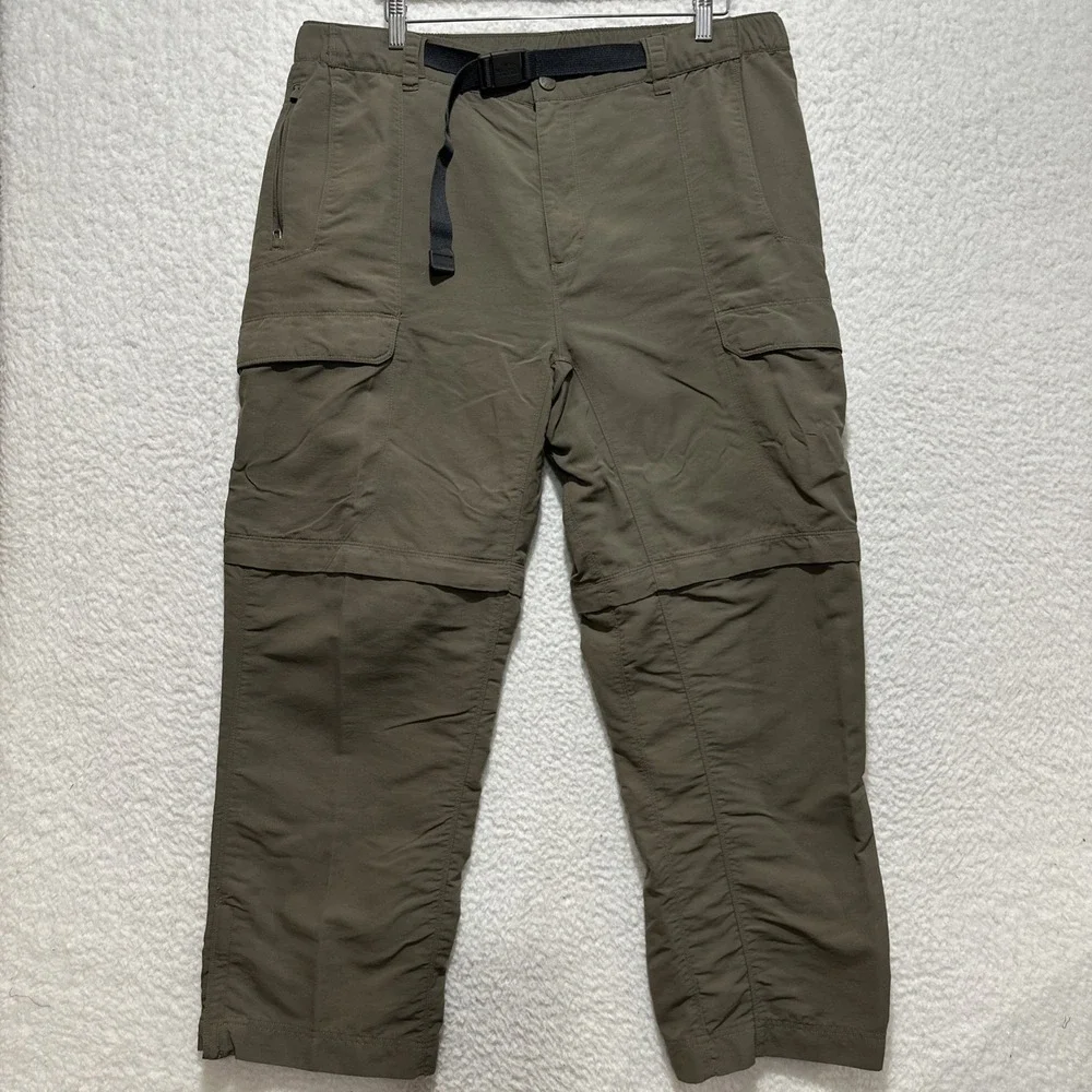 The North Face Men's Pants Size XL Brown Belted Nylon Convertible Hiking Cargo‎